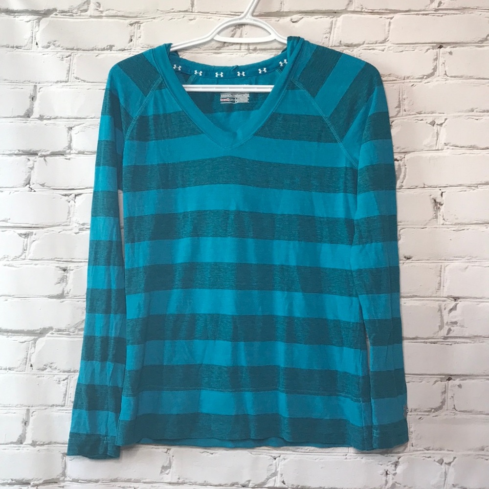 Under Armour Striped Hooded Long Sleeved Shirt